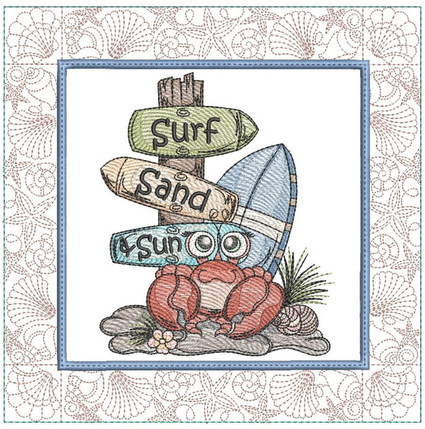 Crab Quilt Block - Embroidery Designs