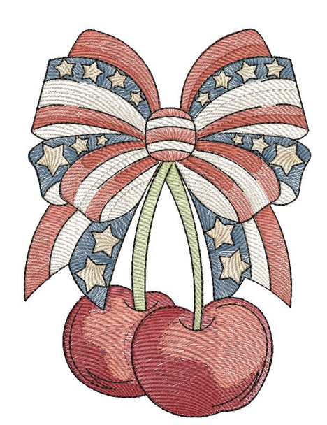  Patriotic Cherries - Embroidery Designs