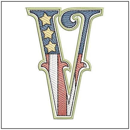 Patriotic ABCs - V - Embroidery Designs