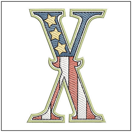  Patriotic ABCs - X - Embroidery Designs
