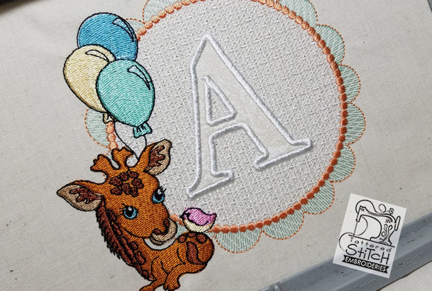 Baby Giraffe Font Applique - T - Embroidery Designs