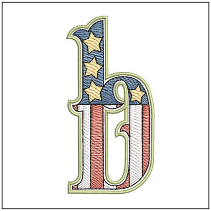 Patriotic ABCs - B (Lower Case) - Embroidery Designs
