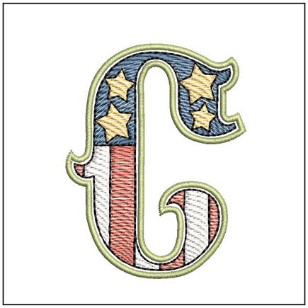 Patriotic ABCs - C (Lower Case) - Embroidery Designs