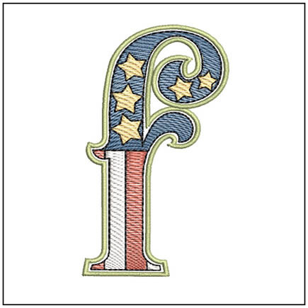  Patriotic ABCs - F (Lower Case) - Embroidery Designs