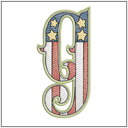 Patriotic ABCs - G (Lower Case) - Embroidery Designs