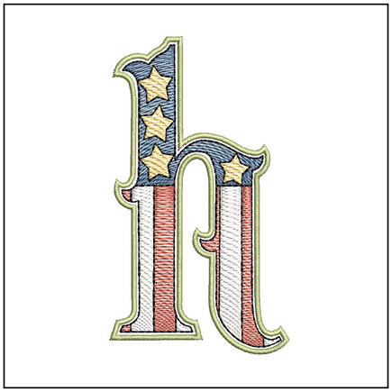 Patriotic ABCs - H (Lower Case) - Embroidery Designs
