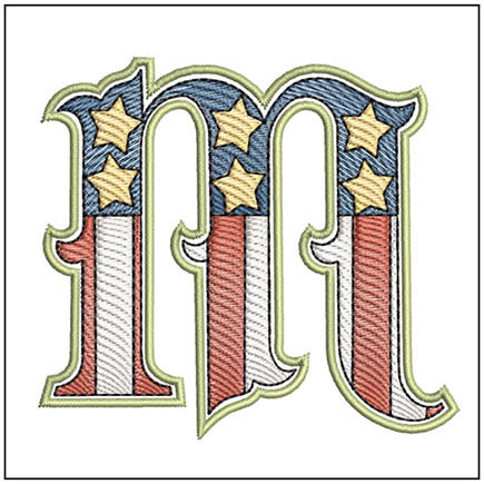 Patriotic ABCs - M (Lower Case) - Embroidery Designs