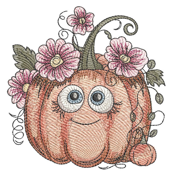 Silly Face Pumpkin- Embroidery Designs