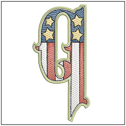 Patriotic ABCs - Q (Lower Case) - Embroidery Designs
