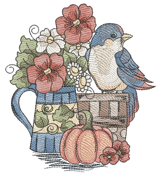 Country Bird - Embroidery Designs