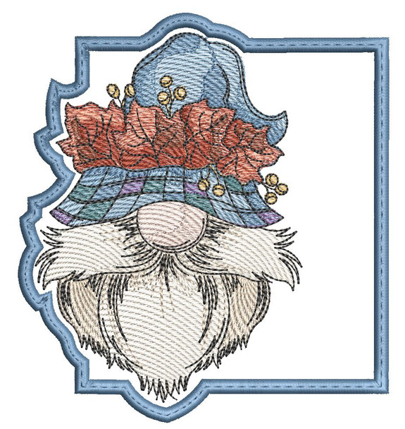 Maple Leaf Gnome Coaster - Embroidery Designs