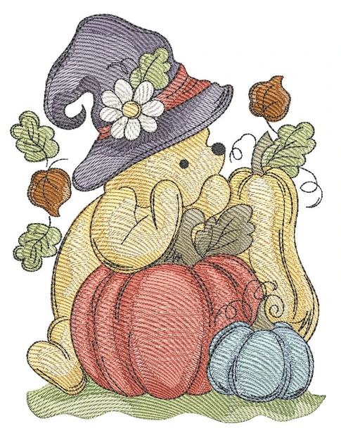 Pumpkin Patch Winnie - Embroidery Designs