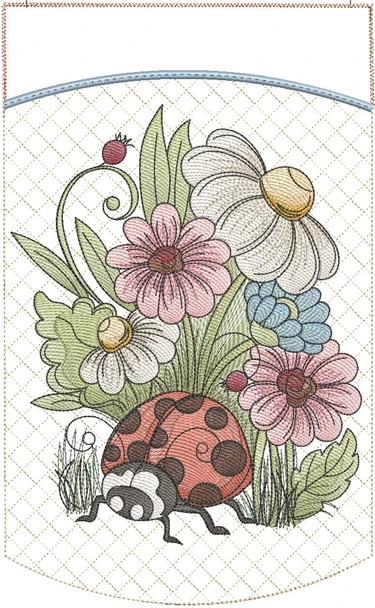 Ladybug - Garden Flag   - Embroidery Designs