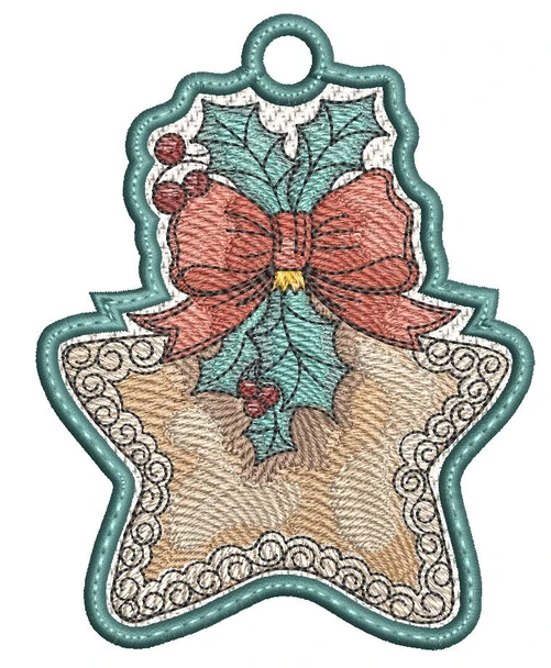 Gingerbread Star Free-Standing Lace Ornament  - Embroidery Designs