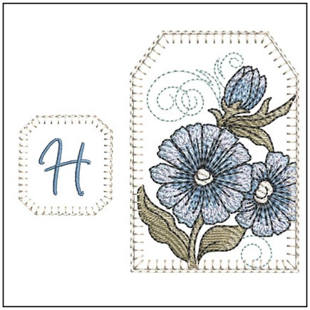 Teabag ABCs Bookmark - H -  Embroidery Designs