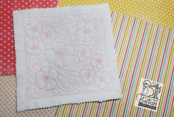 Cherry Blossom Quilt Block - Embroidery Designs