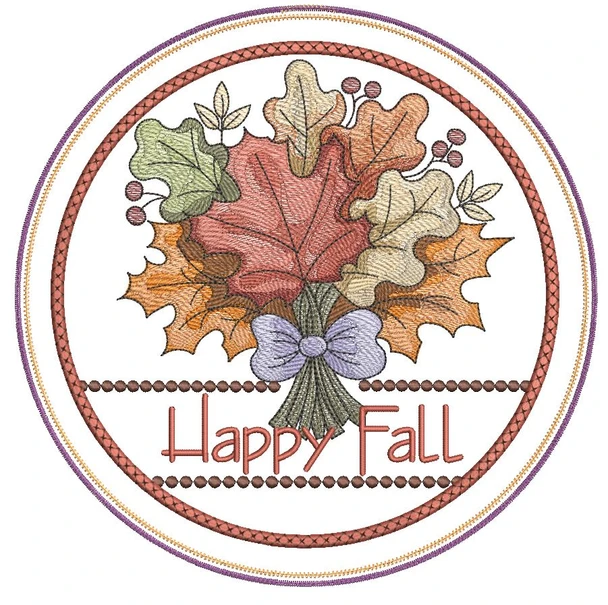 Happy Fall - Hot Pad 2 - Embroidery Designs