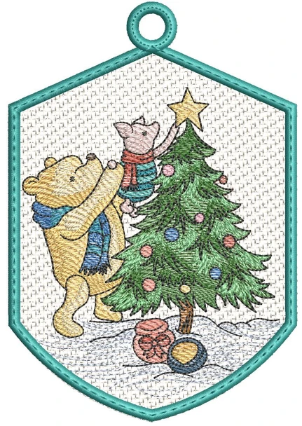 Winnie & Piglet Tree Toppin - Free-Standing Lace  - Embroidery Designs