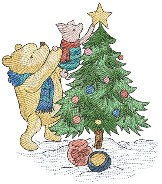 Winnie & Piglet Tree Toppin - Embroidery Designs