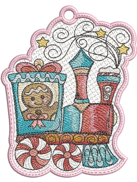 Gingerbread Train - Free-Standing Lace  - Embroidery Designs