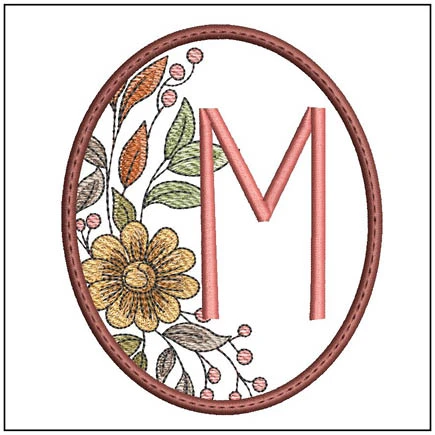 Fall Floral ABCs Coaster - M - Embroidery Designs