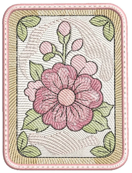 Mahjong Cherry Blossom Coaster - Embroidery Designs