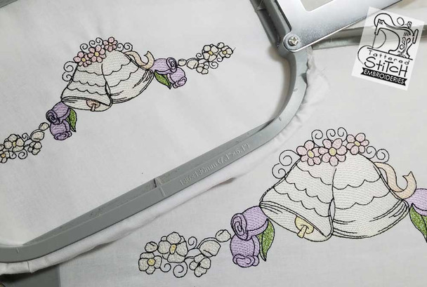 Wedding Bells Border - 5x7 and 8x12" Hoop Sizes - Instant Downloadable Machine Embroidery