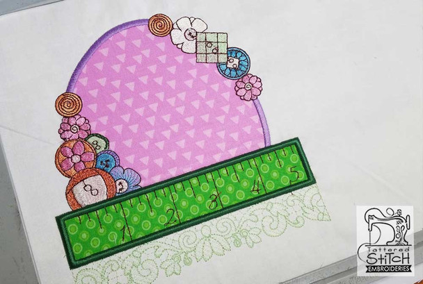 Notions Applique - Fits a 5x7 & 7x12 " Hoop Size - Instant Downloadable Machine Embroidery