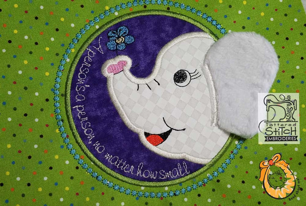 Sweet Ellie Applique - Uses a 4x4" 5x7 and 7x11" Hoop - Instant Downloadable Machine Embroidery