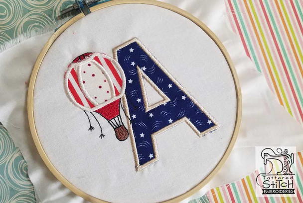 Hot Air Balloon ABC's - D - Embroidery Designs