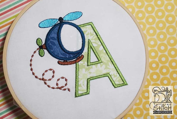 Helicopter ABC's - A - Embroidery Designs