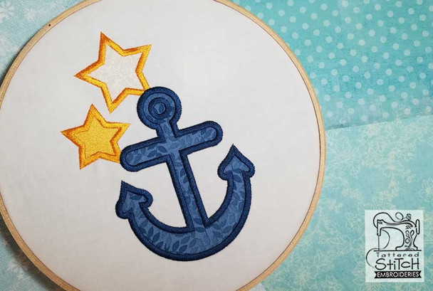 Anchor Applique - Embroidery Design- Fits in a 4x4, 5x7 Hoop