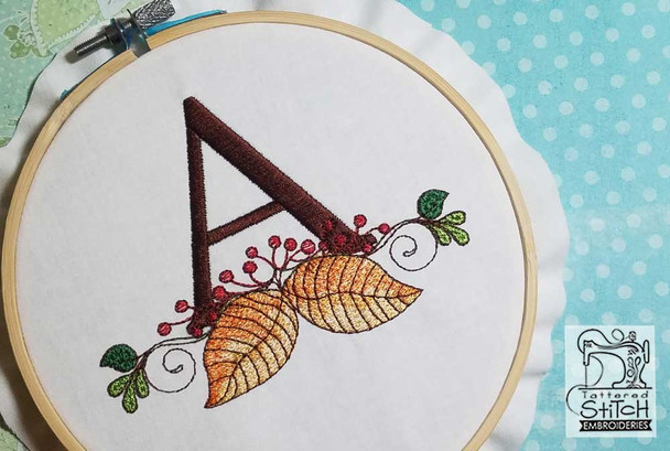 Aspen Leaf ABC's - M - Embroidery Designs