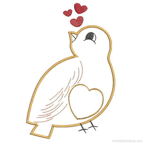 Sweet Finch Applique - Embroidery Designs