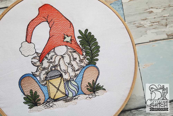 Holiday Gnome- Fits in a 5x7 and 8x8" Hoop - Instant Downloadable Machine Embroidery