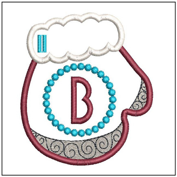 Mitten ABC's - B - In the Hoop - Embroidery Design