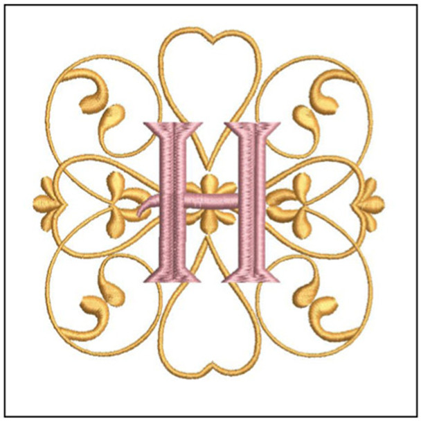 Monogram Swirls ABCs - H - Embroidery Designs & Patterns