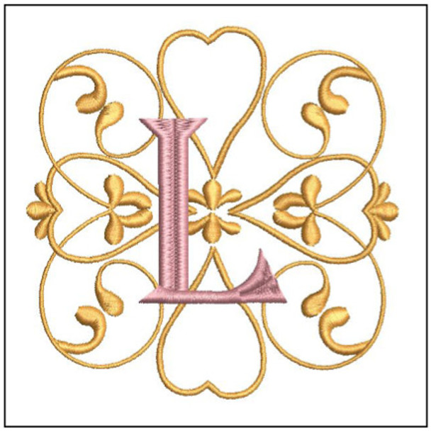 Monogram Swirls ABCs - L - Embroidery Design