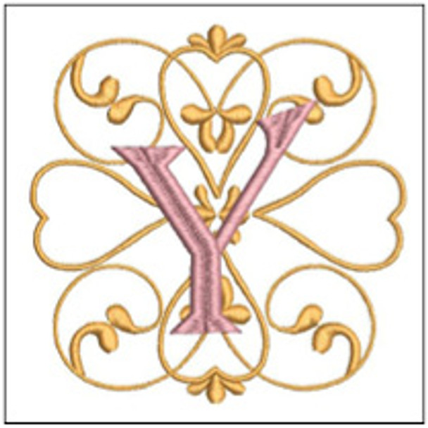Monogram Swirls ABCs - Y - Embroidery Designs & Patterns