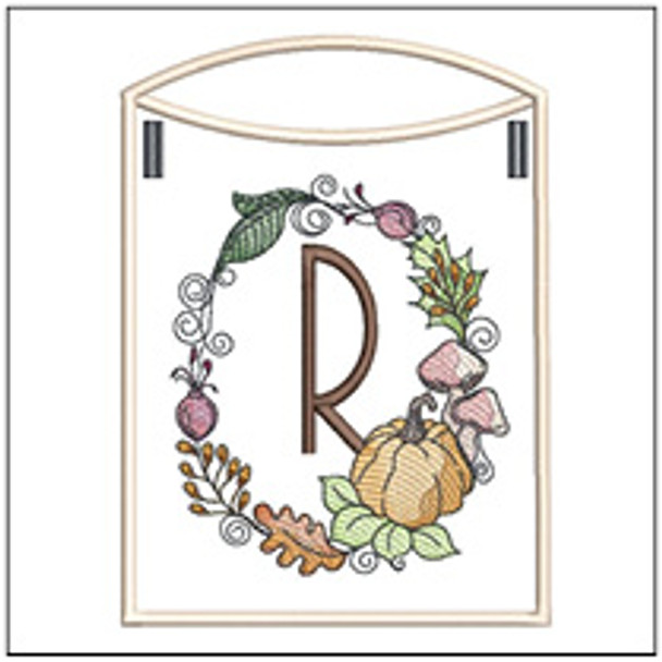 Pumpkin Wreath Bunting ABCs - R - Embroidery Designs