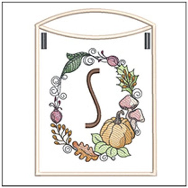 Pumpkin Wreath Bunting ABCs - S - Embroidery Designs