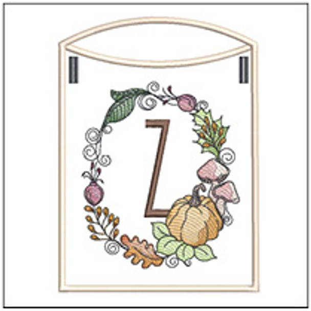 Pumpkin Wreath Bunting ABCs - Z - Embroidery Designs