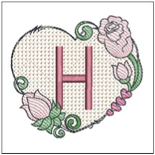 Heart Monogram ABCs - H - Embroidery Designs & Patterns