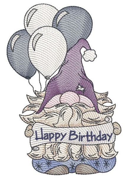 Birthday Gnome - Embroidery Designs & Patterns