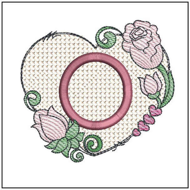 Heart Monogram ABCs - O - Embroidery Designs & Patterns
