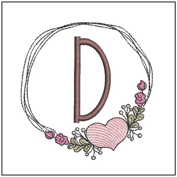 Heart Stain ABCs - D - Embroidery Designs & Patterns