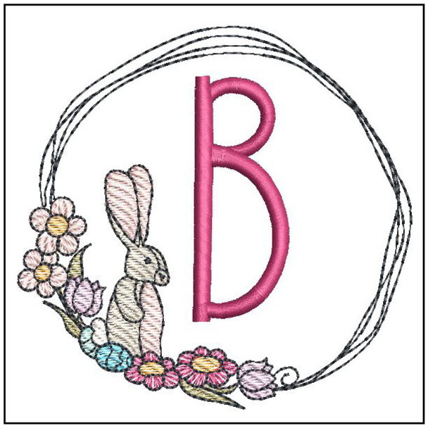 Bunny Wreath ABCs - B - Embroidery Designs & Patterns