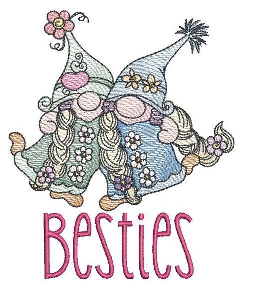 Besties Gnomes - Embroidery Designs & Patterns