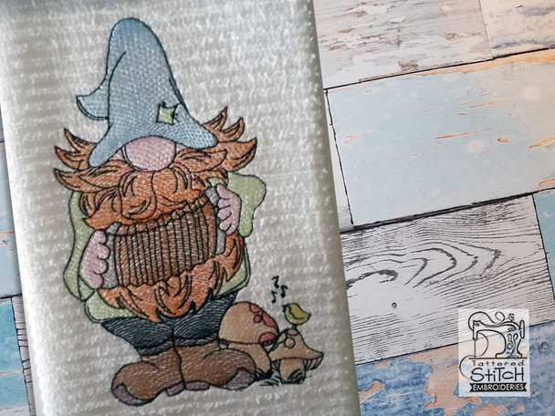 Accordian Gnome Fits a 4x4" 5x7" &  8x8" Hoop - Machine Embroidery Designs Accordian Gnome Fits a 4x4" 5x7" &  8x8" Hoop - Machine Embroidery Designs