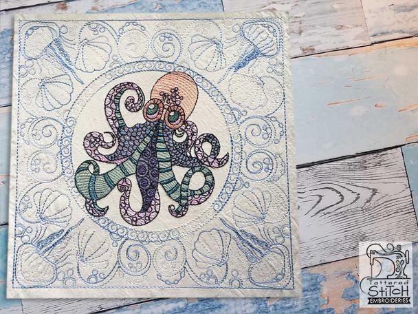 Octopus Quilt Block - Machine Embroidery Designs